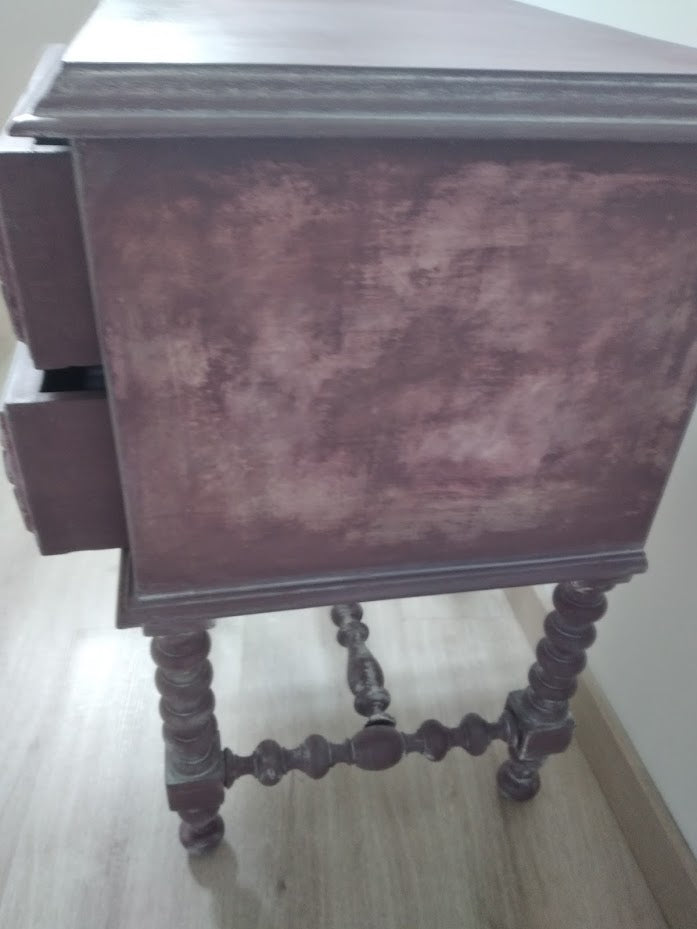 Mesa de Cabeceira Vintage Reciclada Malva