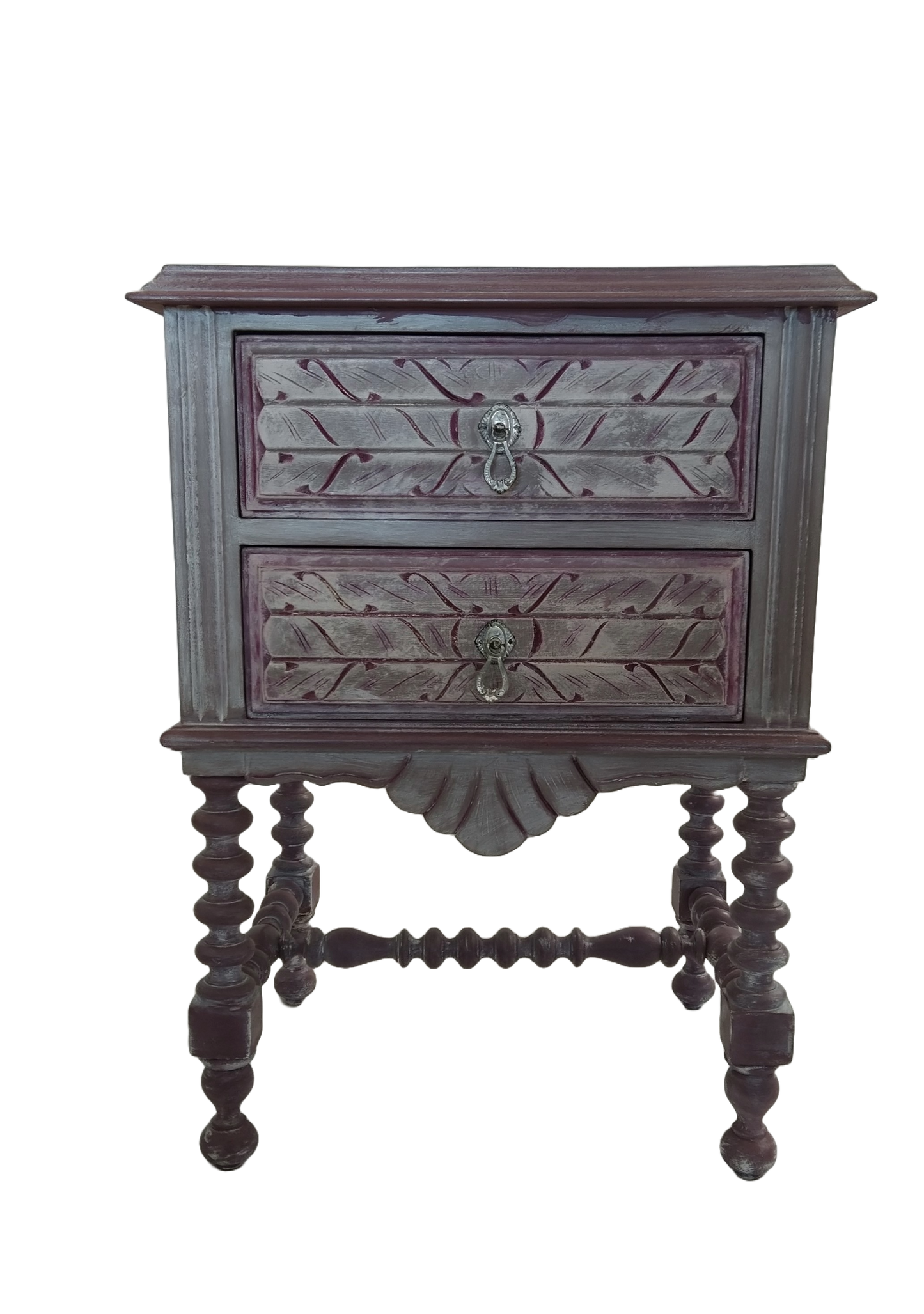 Mesa de Cabeceira Vintage Reciclada Malva