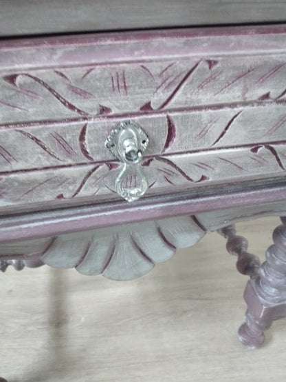 Mesa de Cabeceira Vintage Reciclada Malva